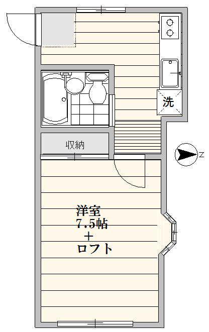 ラフィーネ荻窪I(1K/2階)の間取り写真