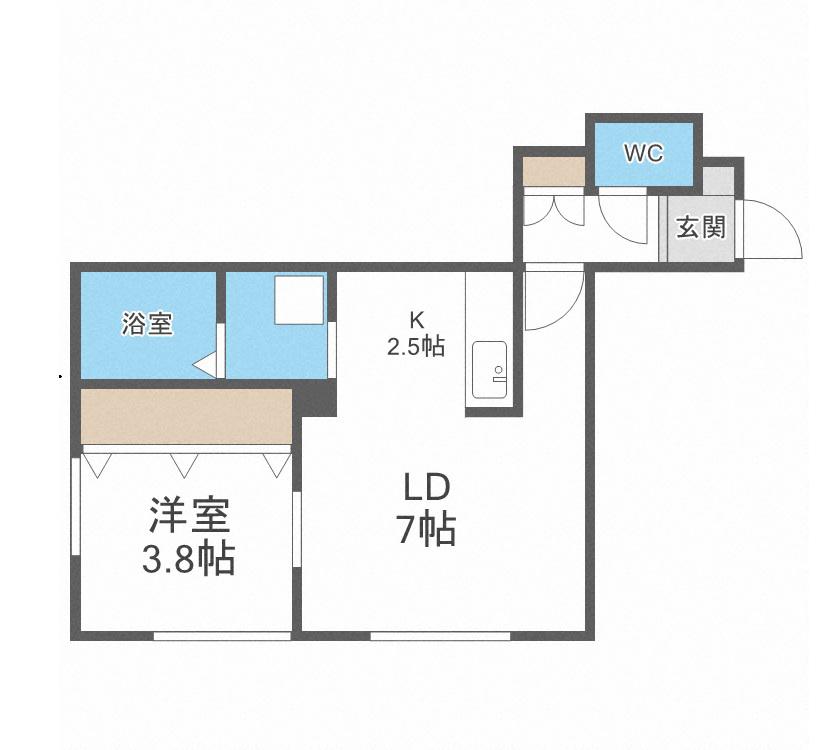 SENNA発寒(1LDK/3階)の間取り写真