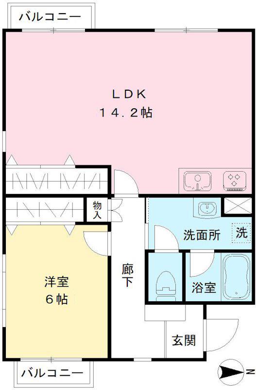 モーリン聖蹟(1LDK/3階)の間取り写真