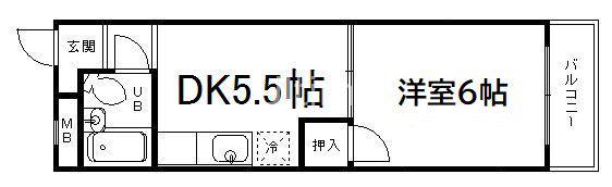 安井マンション(1DK/2階)の間取り写真