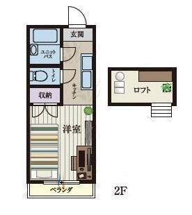 BCASA川越南大塚RE-BORN(ワンルーム/2階)の間取り写真