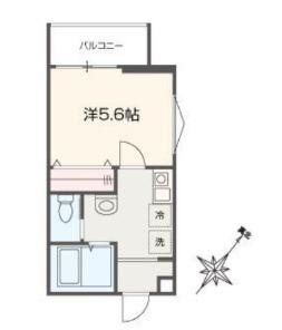 MELLAS武蔵藤沢(1K/1階)の間取り写真