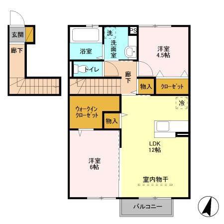 サクラーレ(2LDK/2階)の間取り写真