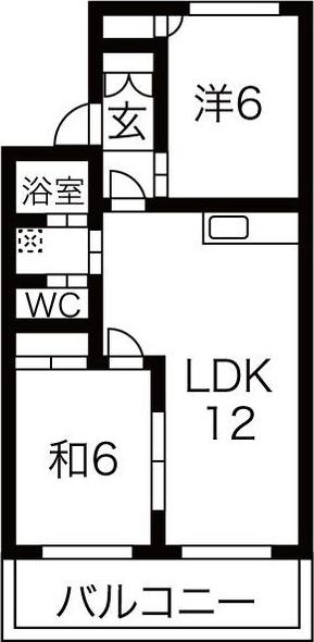 グリーンビューハイツ(2LDK/2階)の間取り写真