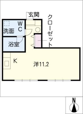 六条マンション(ワンルーム/5階)の間取り写真