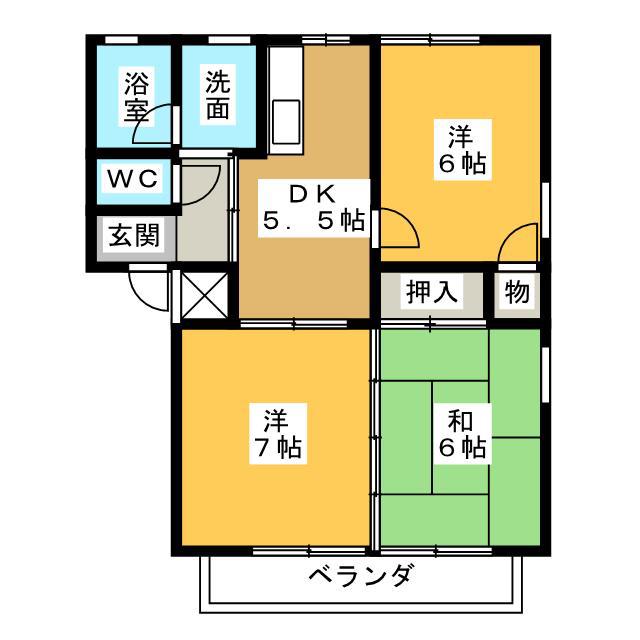 シンフォニー(3DK/3階)の間取り写真