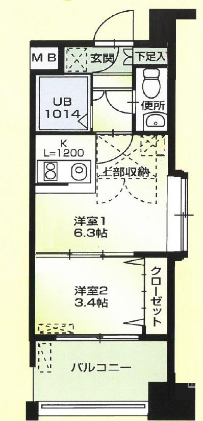 NO62 TOWERS AVANTGARDE 博多(2K/13階)の間取り写真