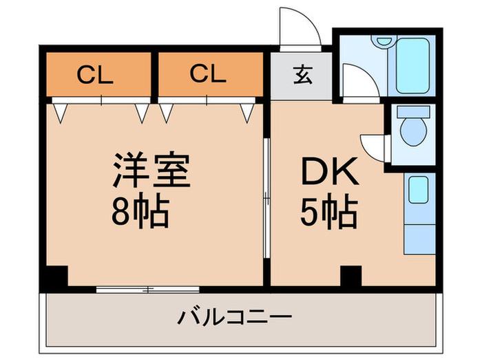 ドミール緑橋(1DK/4階)の間取り写真