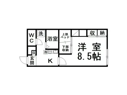 レオパレスシェソワ新富士(1K/1階)の間取り写真