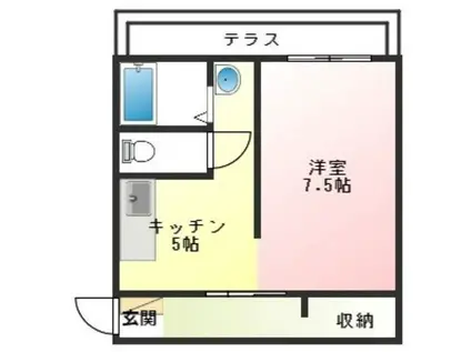 多恵第1ビル(1K/1階)の間取り写真