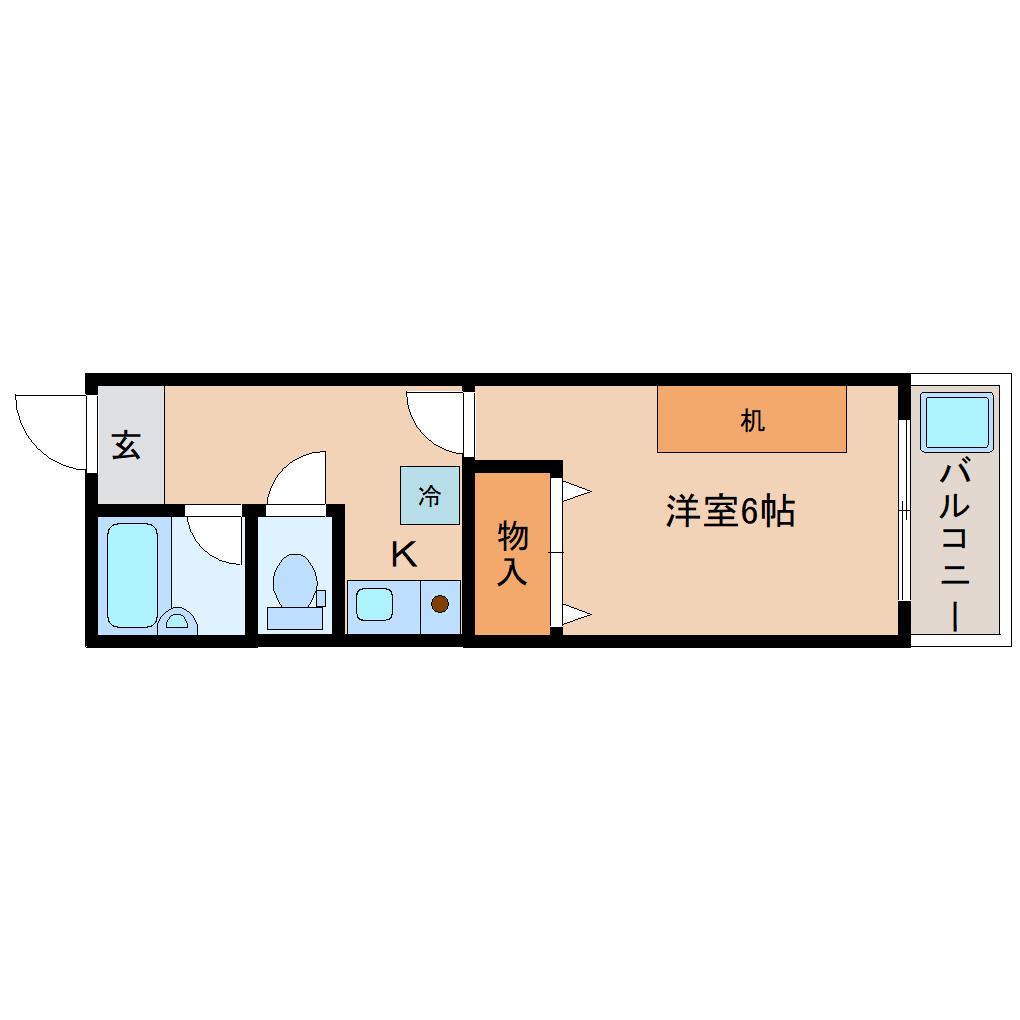 ミユキシティマンション(1K/5階)の間取り写真