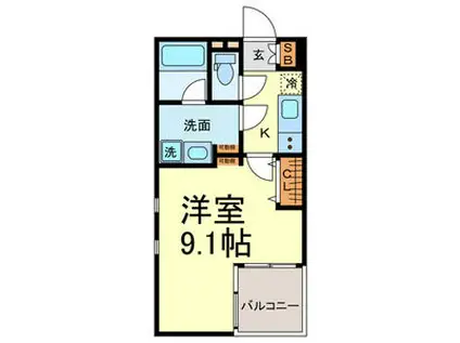 COZY東大曽根(1K/4階)の間取り写真