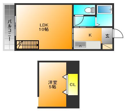 パレット(1LDK/1階)の間取り写真