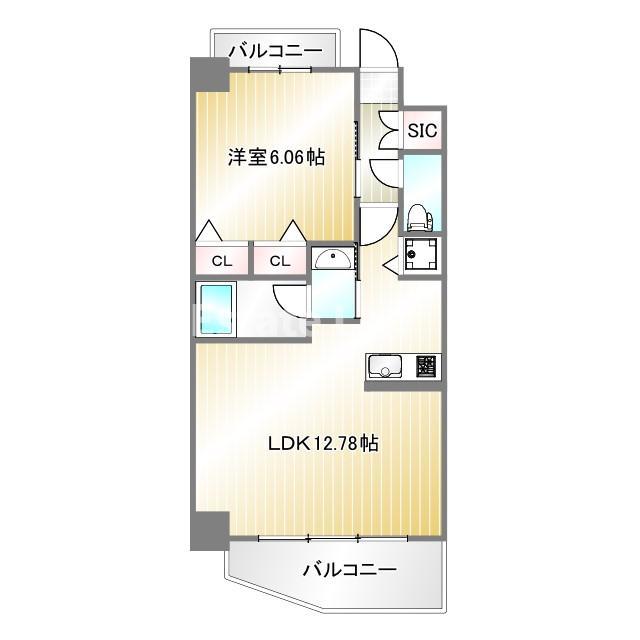 プレジオ神戸ウエスト(1LDK/12階)の間取り写真