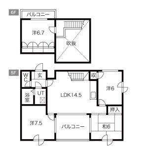 カーサジオ(4LDK/5階)の間取り写真