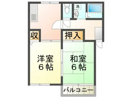 フレグランス本多聞(1LDK/1階)の間取り写真