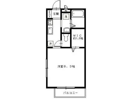MSツナシマ(1K/2階)の間取り写真