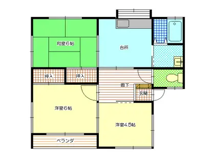 ドリームハイツ(3DK/1階)の間取り写真