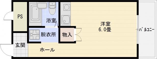 グレープ本町(ワンルーム/1階)の間取り写真