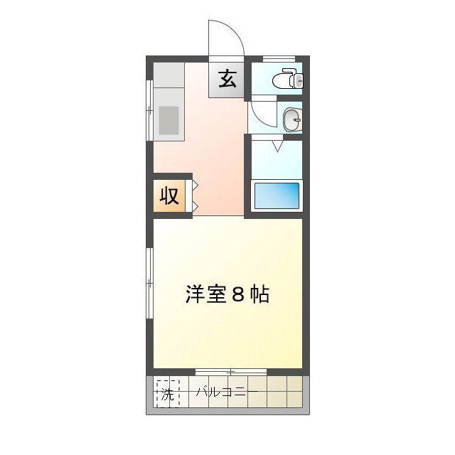 コーポ田中(1K/2階)の間取り写真
