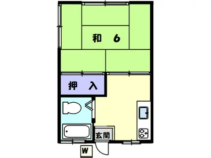 コーポ林(1K/2階)の間取り写真