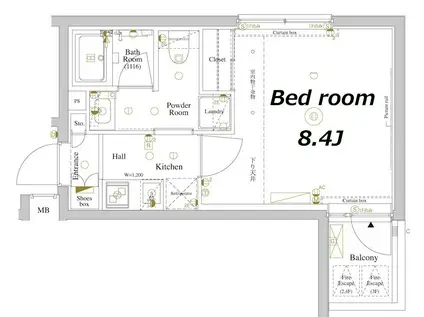 アクサスガレリアレジデンス東高円寺(1K/1階)の間取り写真