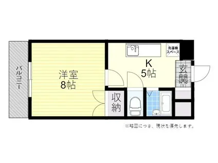 パールピアス(1K/3階)の間取り写真