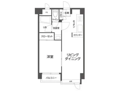 フラッツ100(1LDK/8階)の間取り写真