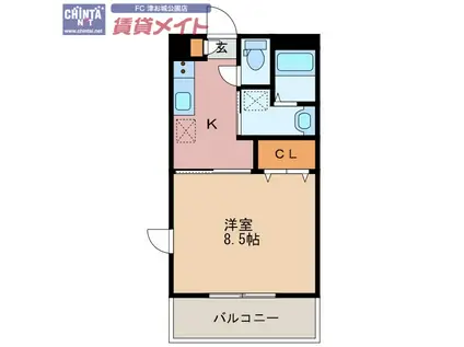 HIGH JUMP(1K/4階)の間取り写真