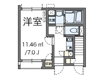 クレイノオリーブハウスVIII(1K/1階)の間取り写真