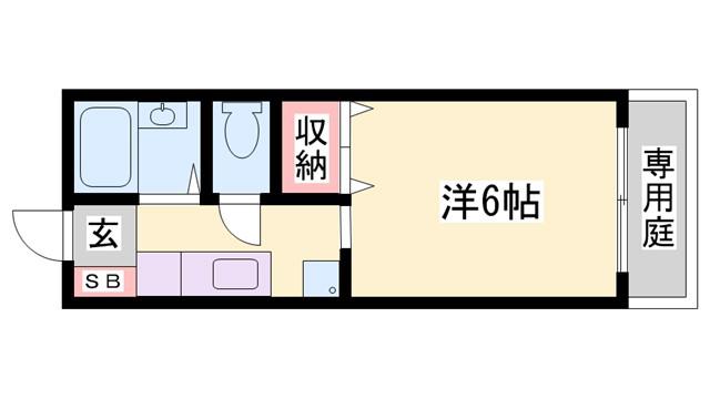 エフメゾン新在家(1K/1階)の間取り写真