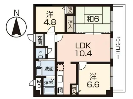 メゾン大井川(3LDK/2階)の間取り写真