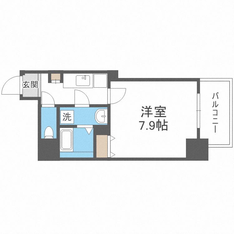 エグゼ堺筋本町(1K/12階)の間取り写真