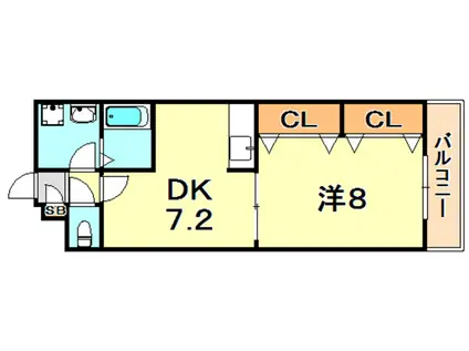 ケーズ・ヒル(1DK/3階)の間取り写真