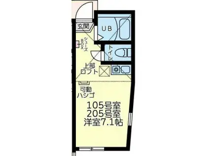 ユナイト石川町マルシェ(ワンルーム/1階)の間取り写真