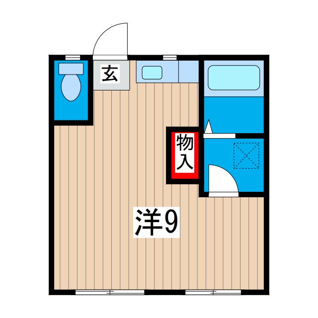 グランイースト磯原(ワンルーム/2階)の間取り写真