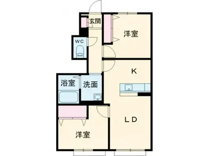 MAST COURT加古川南C棟(2LDK/1階)の間取り写真
