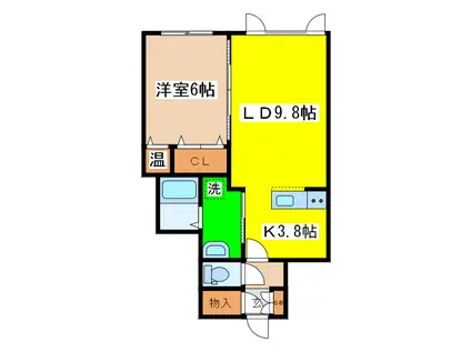 ハウスポート桂木(1LDK/1階)の間取り写真
