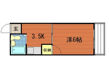 リーブル東雲(ワンルーム/2階)の間取り写真