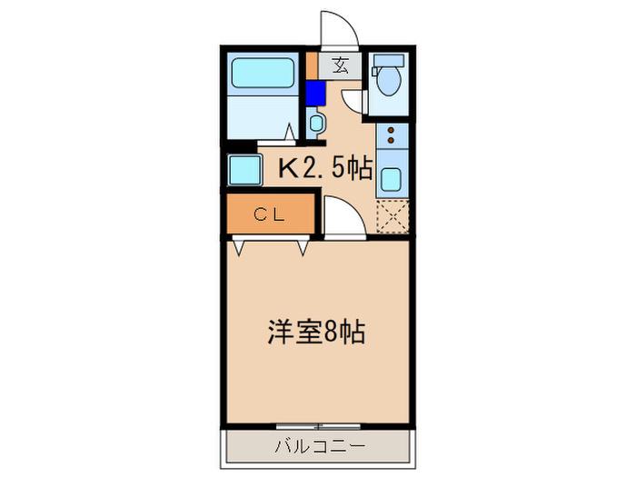 ラ・シャンブル町田(1K/2階)の間取り写真