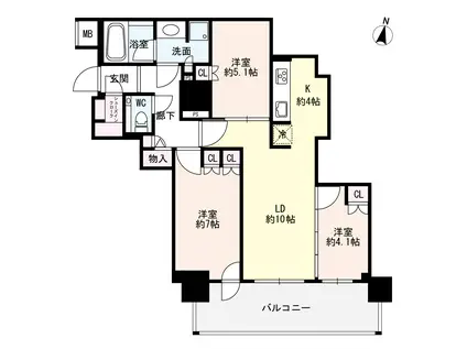 ザ・札幌タワーズ イーストタワー(3LDK/26階)の間取り写真