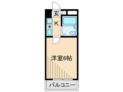 リバティ元住吉(1K/2階)の間取り写真