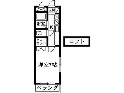 Lケープフラッツ(1K/2階)の間取り写真