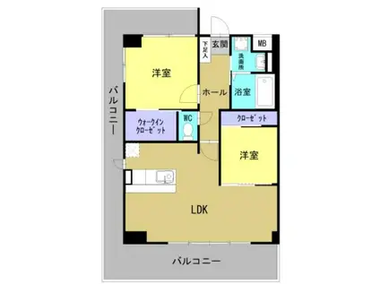 SEAGARDEN船小路(2LDK/4階)の間取り写真