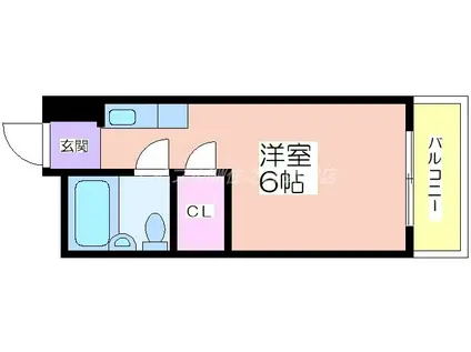 プレアール遠里小野II(ワンルーム/2階)の間取り写真