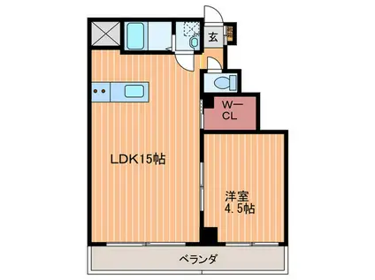 鷹ノ橋マンション(1LDK/7階)の間取り写真