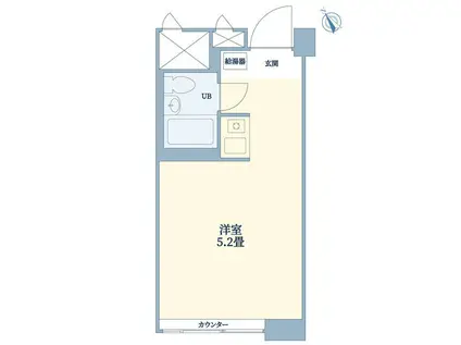 タイヨウビル(ワンルーム/2階)の間取り写真