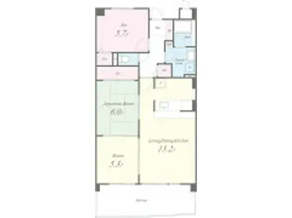 ファミーユ千里丘(3LDK/3階)の間取り写真