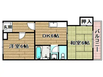 グランドハイツ38(2DK/2階)の間取り写真