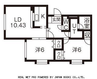 ル・シェルI(2LDK/3階)の間取り写真